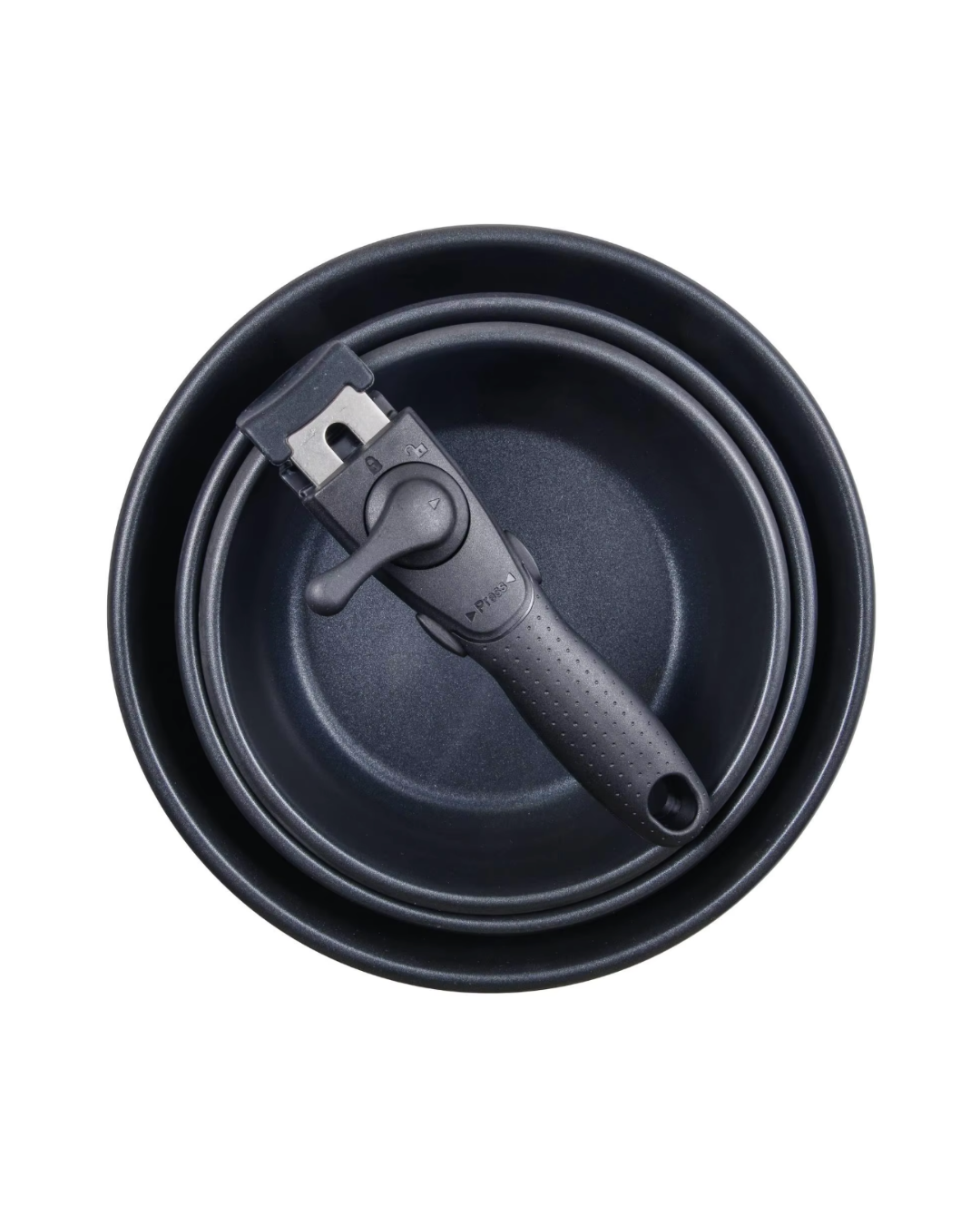 3 Sartenes 18/20/24 cm Acero Inox + Mango extraíble