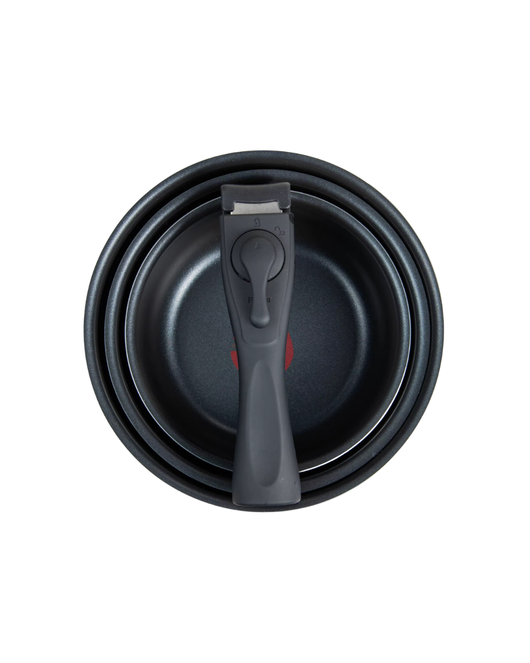 3 cazos 16/18/20 cm negro mate + mango extraible