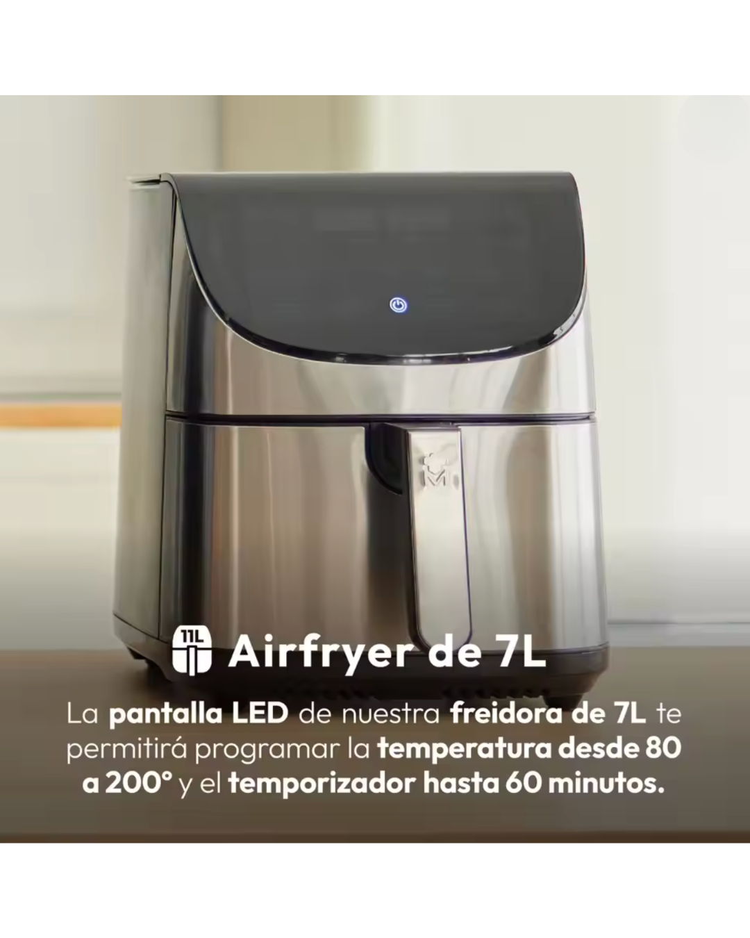 Freidora de Aire ROCKET 700 - 1800W y 7L con pantalla táctil